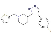3-[4-(4-fluorophenyl)-1H-pyrazol-5-yl]-1-(2-thienylmethyl)piperidine