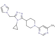 4-{4-[4-cyclopropyl-5-(1H-imidazol-1-ylmethyl)-4H-1,2,4-triazol-3-yl]piperidin-1-yl}-6-methylpyrimidine