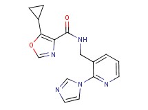 5-cyclopropyl-N-{[2-(1H-imidazol-1-yl)-3-pyridinyl]methyl}-1,3-oxazole-4-carboxamide