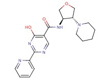4-hydroxy-N-[(3R*,4R*)-4-piperidin-1-yltetrahydrofuran-3-yl]-2-pyridin-2-ylpyrimidine-5-carboxamide