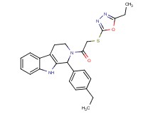 2-{[(5-ethyl-1,3,4-oxadiazol-2-yl)thio]acetyl}-1-(4-ethylphenyl)-2,3,4,9-tetrahydro-1H-beta-carboline