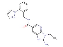 2-amino-3-ethyl-N-[2-(1H-pyrazol-1-yl)benzyl]-3H-imidazo[4,5-b]pyridine-6-carboxamide