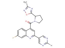 7-fluoro-4-{[2-(3-methyl-1,2,4-oxadiazol-5-yl)pyrrolidin-1-yl]carbonyl}-2-pyrimidin-5-ylquinoline