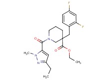 ethyl 3-(2,4-difluorobenzyl)-1-[(3-ethyl-1-methyl-1H-pyrazol-5-yl)carbonyl]-3-piperidinecarboxylate
