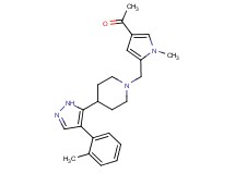 1-[1-methyl-5-({4-[4-(2-methylphenyl)-1H-pyrazol-5-yl]piperidin-1-yl}methyl)-1H-pyrrol-3-yl]ethanone