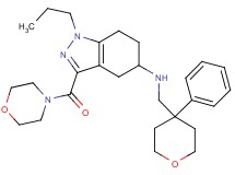 3-(4-morpholinylcarbonyl)-N-[(4-phenyltetrahydro-2H-pyran-4-yl)methyl]-1-propyl-4,5,6,7-tetrahydro-1H-indazol-5-amine