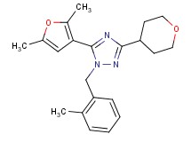 5-(2,5-dimethyl-3-furyl)-1-(2-methylbenzyl)-3-(tetrahydro-2H-pyran-4-yl)-1H-1,2,4-triazole