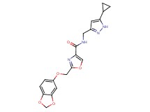 2-[(1,3-benzodioxol-5-yloxy)methyl]-N-[(5-cyclopropyl-1H-pyrazol-3-yl)methyl]-1,3-oxazole-4-carboxamide