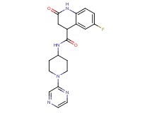 6-fluoro-2-oxo-N-[1-(2-pyrazinyl)-4-piperidinyl]-1,2,3,4-tetrahydro-4-quinolinecarboxamide