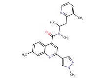 N,7-dimethyl-N-[1-methyl-2-(3-methylpyridin-2-yl)ethyl]-2-(1-methyl-1H-pyrazol-4-yl)quinoline-4-carboxamide