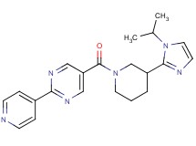 5-{[3-(1-isopropyl-1H-imidazol-2-yl)piperidin-1-yl]carbonyl}-2-pyridin-4-ylpyrimidine