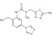 N'-[2-ethyl-5-(4H-1,2,4-triazol-4-yl)phenyl]-N-methyl-N-[(5-methyl-1,3,4-oxadiazol-2-yl)methyl]urea