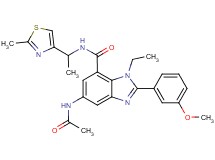 5-(acetylamino)-1-ethyl-2-(3-methoxyphenyl)-N-[1-(2-methyl-1,3-thiazol-4-yl)ethyl]-1H-benzimidazole-7-carboxamide