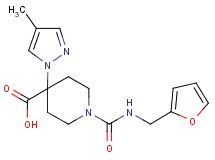 1-{[(2-furylmethyl)amino]carbonyl}-4-(4-methyl-1H-pyrazol-1-yl)piperidine-4-carboxylic acid