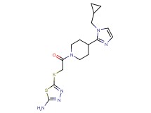 5-[(2-{4-[1-(cyclopropylmethyl)-1H-imidazol-2-yl]piperidin-1-yl}-2-oxoethyl)thio]-1,3,4-thiadiazol-2-amine