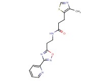 3-(4-methyl-1,3-thiazol-5-yl)-N-{2-[3-(2-pyridinyl)-1,2,4-oxadiazol-5-yl]ethyl}propanamide