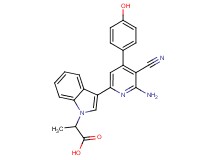 2-{3-[6-amino-5-cyano-4-(4-hydroxyphenyl)pyridin-2-yl]-1H-indol-1-yl}propanoic acid