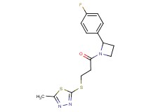 2-({3-[2-(4-fluorophenyl)azetidin-1-yl]-3-oxopropyl}thio)-5-methyl-1,3,4-thiadiazole