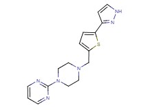 2-(4-{[5-(1H-pyrazol-3-yl)-2-thienyl]methyl}piperazin-1-yl)pyrimidine