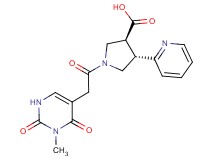 (3S*,4S*)-1-[(3-methyl-2,4-dioxo-1,2,3,4-tetrahydropyrimidin-5-yl)acetyl]-4-pyridin-2-ylpyrrolidine-3-carboxylic acid