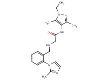 N-(1-ethyl-3,5-dimethyl-1H-pyrazol-4-yl)-2-{[2-(2-methyl-1H-imidazol-1-yl)benzyl]amino}acetamide