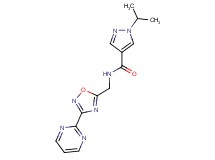1-isopropyl-N-{[3-(2-pyrimidinyl)-1,2,4-oxadiazol-5-yl]methyl}-1H-pyrazole-4-carboxamide