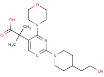 2-{2-[4-(2-hydroxyethyl)piperidin-1-yl]-4-morpholin-4-ylpyrimidin-5-yl}-2-methylpropanoic acid