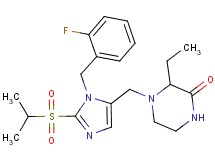 3-ethyl-4-{[1-(2-fluorobenzyl)-2-(isopropylsulfonyl)-1H-imidazol-5-yl]methyl}-2-piperazinone