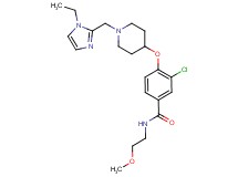 3-chloro-4-({1-[(1-ethyl-1H-imidazol-2-yl)methyl]-4-piperidinyl}oxy)-N-(2-methoxyethyl)benzamide