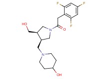 1-({(3R*,4R*)-4-(hydroxymethyl)-1-[(2,4,6-trifluorophenyl)acetyl]pyrrolidin-3-yl}methyl)piperidin-4-ol