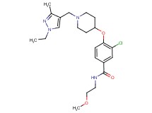 3-chloro-4-({1-[(1-ethyl-3-methyl-1H-pyrazol-4-yl)methyl]-4-piperidinyl}oxy)-N-(2-methoxyethyl)benzamide