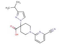 1-(6-cyanopyridin-2-yl)-4-(3-isopropyl-1H-pyrazol-1-yl)piperidine-4-carboxylic acid