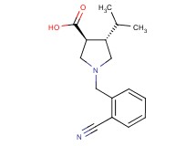 (3S*,4S*)-1-(2-cyanobenzyl)-4-isopropyl-3-pyrrolidinecarboxylic acid