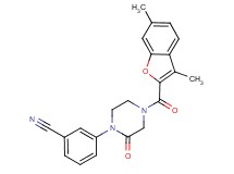 3-{4-[(3,6-dimethyl-1-benzofuran-2-yl)carbonyl]-2-oxo-1-piperazinyl}benzonitrile