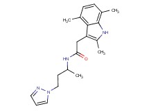 N-[1-methyl-3-(1H-pyrazol-1-yl)propyl]-2-(2,4,7-trimethyl-1H-indol-3-yl)acetamide