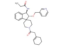 N-[(2R*,3R*)-1'-(1-cyclohexen-1-ylacetyl)-2-(3-pyridinylmethoxy)-2,3-dihydrospiro[indene-1,4'-piperidin]-3-yl]propanamide