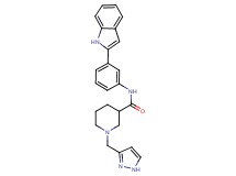 N-[3-(1H-indol-2-yl)phenyl]-1-(1H-pyrazol-3-ylmethyl)-3-piperidinecarboxamide