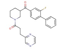 (2-fluoro-4-biphenylyl){1-[3-(2-pyrazinyl)propanoyl]-3-piperidinyl}methanone