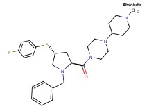 1-{(4R)-1-benzyl-4-[(4-fluorophenyl)thio]-L-prolyl}-4-(1-methyl-4-piperidinyl)piperazine