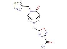5-{[(1S*,5R*)-7-oxo-6-(1,3-thiazol-4-ylmethyl)-3,6-diazabicyclo[3.2.2]non-3-yl]methyl}-1,2,4-oxadiazole-3-carboxamide
