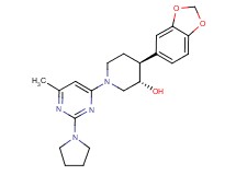 (3S*,4S*)-4-(1,3-benzodioxol-5-yl)-1-(6-methyl-2-pyrrolidin-1-ylpyrimidin-4-yl)piperidin-3-ol