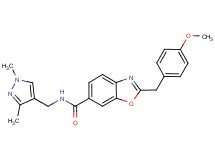 N-[(1,3-dimethyl-1H-pyrazol-4-yl)methyl]-2-(4-methoxybenzyl)-1,3-benzoxazole-6-carboxamide