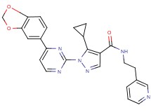1-[4-(1,3-benzodioxol-5-yl)-2-pyrimidinyl]-5-cyclopropyl-N-[2-(3-pyridinyl)ethyl]-1H-pyrazole-4-carboxamide