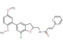 (2E)-N-{[7-chloro-5-(2,5-dimethoxyphenyl)-2,3-dihydro-1-benzofuran-2-yl]methyl}-3-(2-pyridinyl)acrylamide