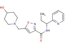 5-[(4-hydroxypiperidin-1-yl)methyl]-N-(1-pyridin-2-ylpropyl)isoxazole-3-carboxamide