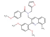 N-{[2-(2,5-dimethoxyphenyl)-8-methyl-3-quinolinyl]methyl}-N-(2-furylmethyl)-4-methoxybenzamide