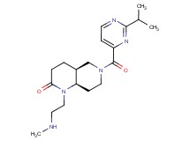 (4aS*,8aR*)-6-[(2-isopropylpyrimidin-4-yl)carbonyl]-1-[2-(methylamino)ethyl]octahydro-1,6-naphthyridin-2(1H)-one