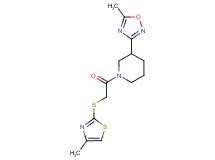 3-(5-methyl-1,2,4-oxadiazol-3-yl)-1-{[(4-methyl-1,3-thiazol-2-yl)thio]acetyl}piperidine