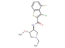 3-chloro-N-[(3S*,4S*)-1-ethyl-4-methoxy-3-pyrrolidinyl]-4-fluoro-1-benzothiophene-2-carboxamide