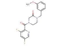 4-[(3,5-difluoro-2-pyridinyl)carbonyl]-1-(3-methoxybenzyl)-2-piperazinone
